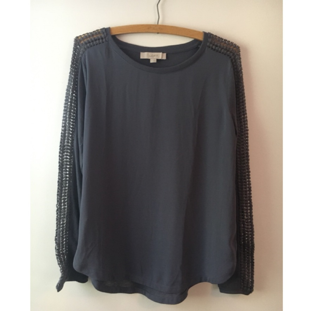 Grey Long Sleeve Blouse